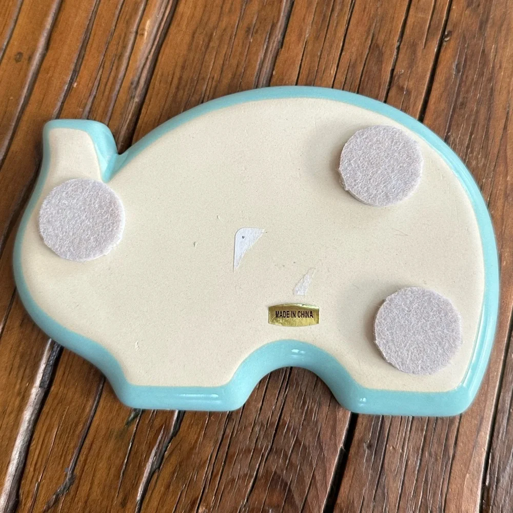Boho Tribal Elephant Trinket Tray in Mint Greenish Blue